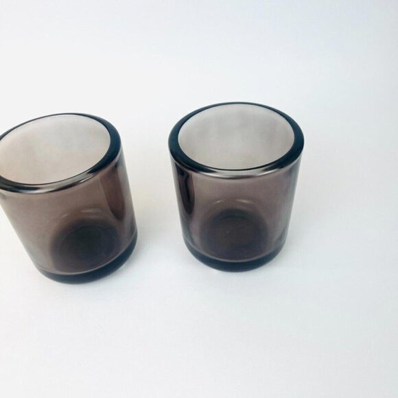 Gray Clear Color Votive Candle Holders Set of 2 3.5 Inch Kirkland EUC 🖤 - Picture 2 of 4